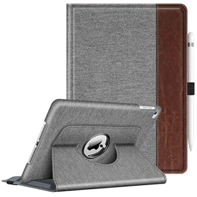 Afbeelding van FINTIE beschermhoes voor iPad 9,7 inch 6e generatie 2018 / 5e 2017 Air 2 360 draaibaar, slaap/autowekker, denim grijs