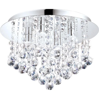 Afbeelding van EGLO Batholino Almonte Plafondlamp 4 Lichts Chroom Helder