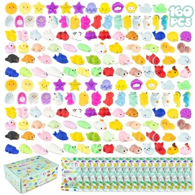Image de Mochi Squishy Kawaii Cadeau Anniversaire Enfants Invites Pack 160 BONNYCO Cadeaux Invités Enfant Petit Jouet Pinata, Pochette Surprise Mariage Assortiment Jouets, Goodies Élèves Mixte