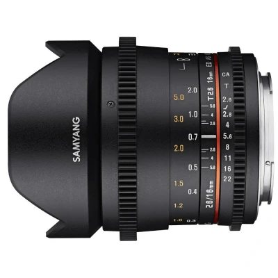 Afbeelding van Samyang 16mm T2.6 Canon EF (Canon EF, Volledig formaat, APS C / DX), Objectief, Zwart