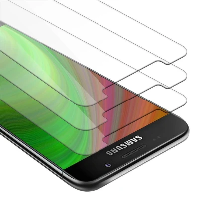 Afbeelding van Cadorabo 3x Screenprotector geschikt voor Samsung Galaxy A3 2016 Beschermende Pantser Film in KRISTALHELDER Getemperd (Tempered) Display beschermend glas 9H hardheid met 3D Touch