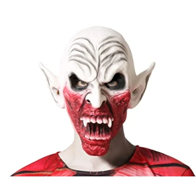 Afbeelding van Halloween/Horror eng verkleed masker Ork/zombie/monster/duivel wit/bloed volwassenen Latex