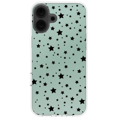 Afbeelding van imoshion hoesje Geschikt voor iPhone 16 Siliconen Design Meerkleurig / Stars Mint