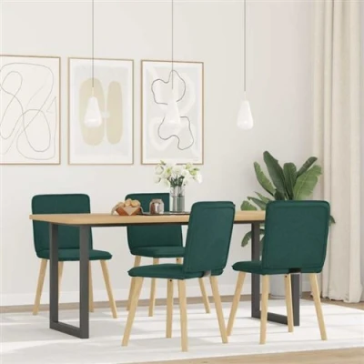 Image de vidaXL Chaises à manger lot de 4 vert foncé tissu3315325