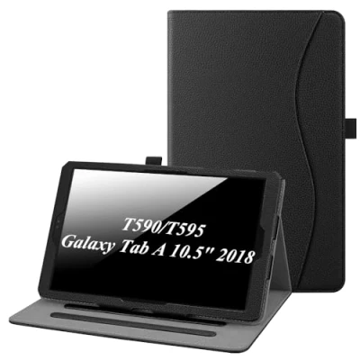 Afbeelding van FINTIE beschermhoes voor Samsung Galaxy Tab A 10,5 inch 2018 SM T590/T595 met meerdere hoeken, beschermhoes, automatische slaap/wake functie, kaartvak, zwart