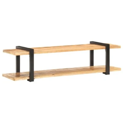 Afbeelding van Tv meubel 160x40x40 cm massief ruw mangohout