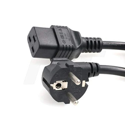 Afbeelding van HangTon Netsnoer met rechte hoek Euro Schuko mannelijk naar IEC320 C19 bus 16 A 250 V 3 polig (6 ft, eu c19)