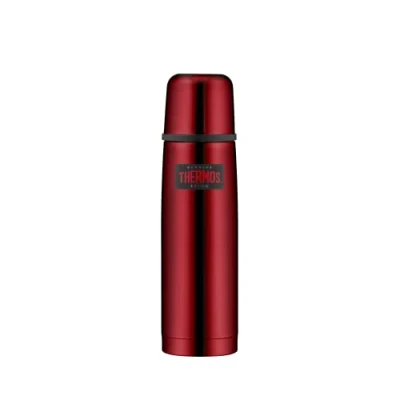 Image de THERMOS Bouteille isotherme en acier inoxydable Light &amp; Compact Beverage Bottle 0,50 l, rouge canneberge, avec gobelet, chaude pendant 12 h/24 h pour le froid, passe au lave vaisselle, entièrement
