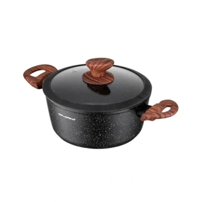 Afbeelding van FLORINA MASTER BLACK Aluminium braadpan, 20 cm, 2,1 l, antiaanbaklaag, voor alle warmtebronnen, inclusief inductie, ergonomische soft touch handgrepen
