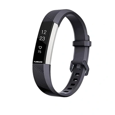 Afbeelding van FunBand Armband voor Fitbit Alta HR en Alta, zachte siliconen reserveband, verstelbaar, sportaccessoires (1 x grijs)