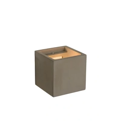 Afbeelding van Wandlamp grijs/taupe vierkant LED