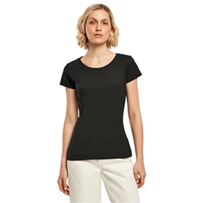 Afbeelding van Damesshirt &#039;Basic Tee&#039; met ronde hals Black 4XL