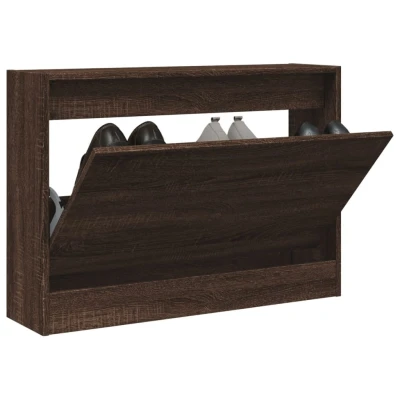 Afbeelding van Schoenenkast 80x21x57 cm bewerkt hout bruineikenkleurig