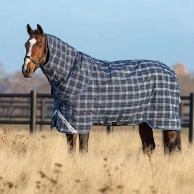 Afbeelding van Rhino Plus Turnout Lite Navy Check/Indigo 140/191