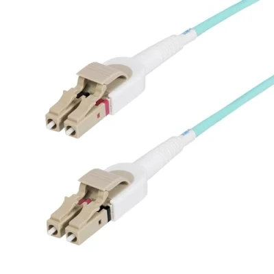Image de StarTech.com Câble fibre optique Commutable OM4 LC/LC de 5m, 50/125, 100G Cordon raccordement LC/UPC multimode (M) pour 5 m 2.9 mm duplex 50 / 125 microns OM3/OM4 sans halogène, débit transfert