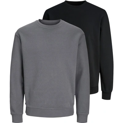 Afbeelding van Jack &amp; Jones 2ER PACK Bradley Sweater Schwarz grau, Heren, Maat: Small, grau