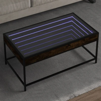 Afbeelding van Salontafel met Infinity LED 90x50x41 cm gerookt eikenkleurig