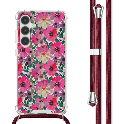 Afbeelding van iMoshion Hoesje Geschikt voor Samsung Galaxy S24 met Koord Design Meerkleurig / Flower Water