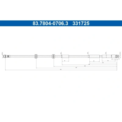 Afbeelding van ATE 83.7804 0706.3 Remslang 670mm