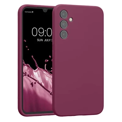 Afbeelding van kwmobile telefoonhoesje geschikt voor Samsung Galaxy A34 5G TPU backcover met siliconen coating Smartphone case in bordeaux violet