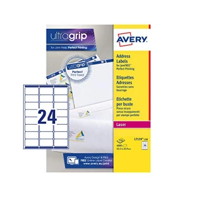 Afbeelding van Avery L7159 250 Wit Zelfklevend label adreslabels