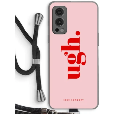 Afbeelding van Case Company® hoesje met Koord geschikt voor OnePlus Nord 2 5G Ugh Telefoonhoesje Zwart Bescherming aan alle Kanten en Over de Schermrand