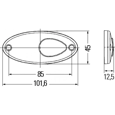 Afbeelding van Zijmarkeringsl led 12V ovaal 2x0,5m 2PS 964 295 067