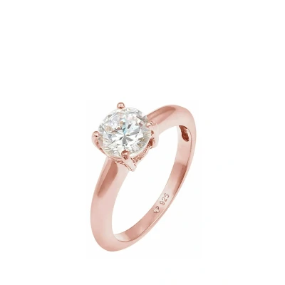 Afbeelding van Elli Solitaire Basic Ring, Dames, Maat: 54, Rosa