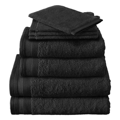 Afbeelding van De Witte Lietaer Washandjes Contessa, Black 16 x 21 cm 6 stuks Katoen
