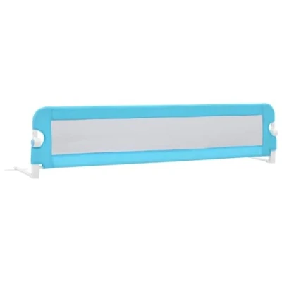 Afbeelding van vidaXL Veiligheidshekje voor kinderbed, blauw, 180 x 42 cm, polyester