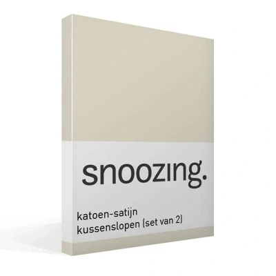 Afbeelding van Snoozing Katoen satijn Kussenslopen Set van 2 40x60 cm Ivoor