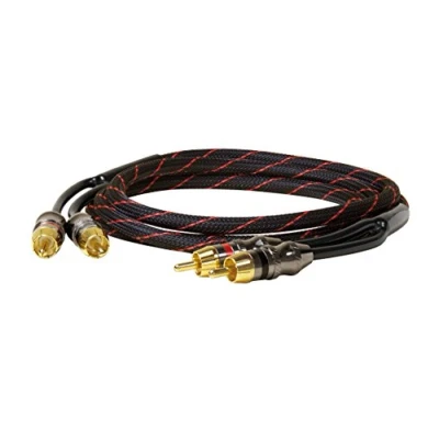 Afbeelding van Dynavox Perfect Sound RCA stereokabel, geschikt voor audioapparaten met een aansluiting zoals versterker, cd speler, zwart/rood, gouden connectoren, lengte 1,5 m