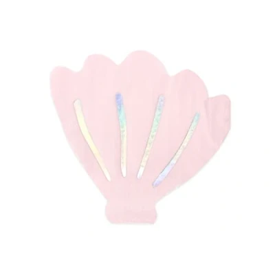Afbeelding van Partydeco Servetten Schelp Zilver (20 stuks)