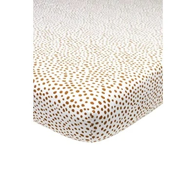 Afbeelding van Meyco Baby Cheetah hoeslaken wieg camel 40x80/90cm