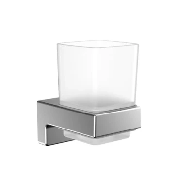 Afbeelding van emco keuglas houder chroom met kristal glas, wand model, 322000100