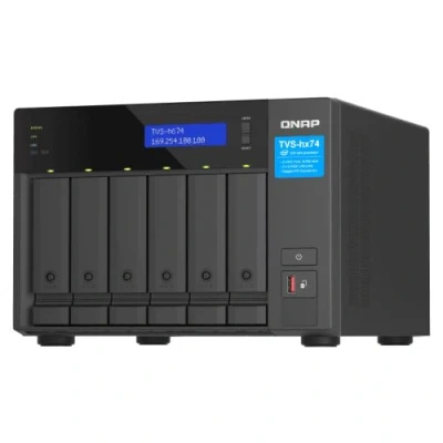 Image de Serveur NAS Qnap QuTS hero TVS H674 i3 16G Intel Core 12100 SATA 6Gb/s JBOD 6 Baies Noir