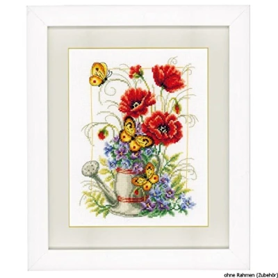 Afbeelding van Borduurpakket veldbloemen met gieter 0021583