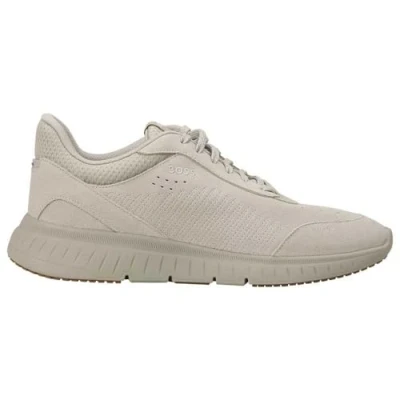 Afbeelding van BOSS Sneakers laag, Heren, Maat: 44, Light beige Leer en textiel