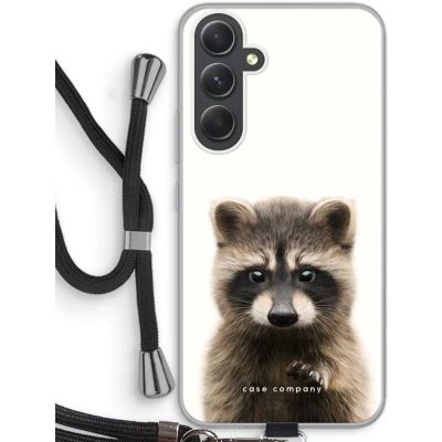 Afbeelding van Case Company® hoesje met Koord geschikt voor Samsung Galaxy A54 Rocco Telefoonhoesje Zwart Bescherming aan alle Kanten en Over de Schermrand