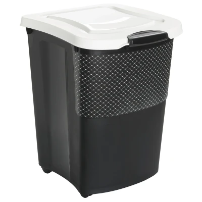 Afbeelding van Rotho Mypet Voercontainer Zwart&amp;Wit Hondenvoerbewaarbak 38 l