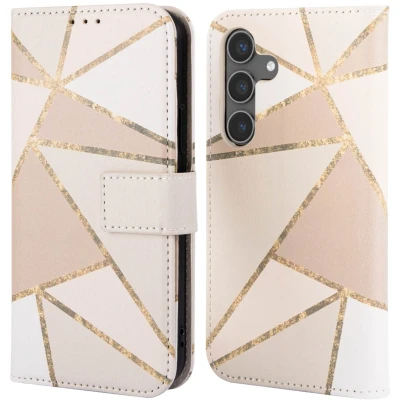 Afbeelding van imoshion Hoesje Geschikt voor Samsung Galaxy S24 Design Bookcase smartphone Beige Graphic