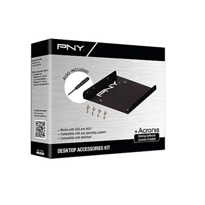 Afbeelding van PNY Montageset voor 2,5 inch SSD of HDD met interne bay, USB 3.0 externe bay en kloonsoftware.