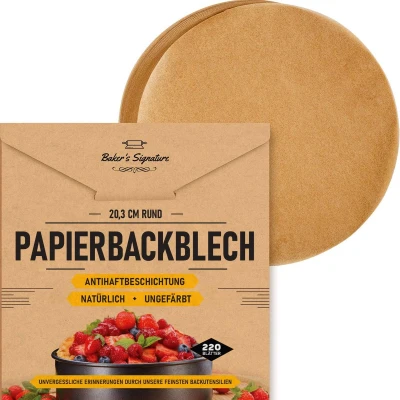 Afbeelding van 220 vellen bakpapier rond 20 cm voorgesneden bakpapiervellen gemakkelijk te gebruiken en schoon maken Baker&#039;s Signature
