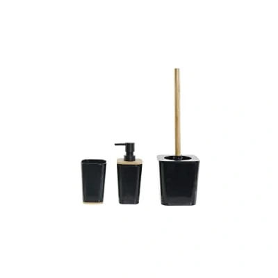 Afbeelding van Badset DKD Home Decor Zwart Natuurlijk Bamboe Aluminium polyestyreen 11,5 x 38 cm