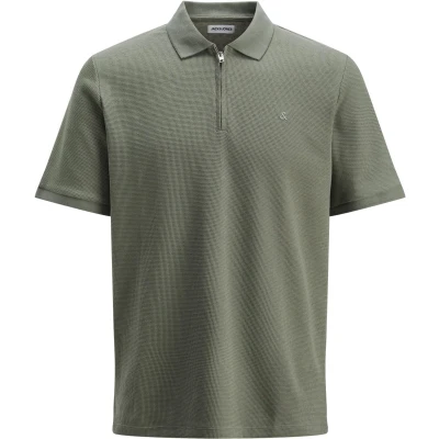 Afbeelding van Jack &amp; Jones Jjeaustin ZIP Poloshirt, Heren, Maat: Large, Agave green