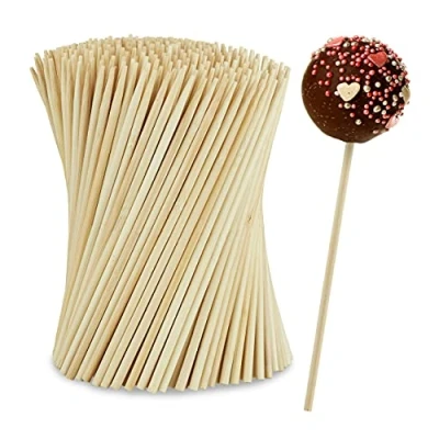Afbeelding van Relaxdays Cakepop stokjes bamboe set van 400 lolly 15cm lollipop