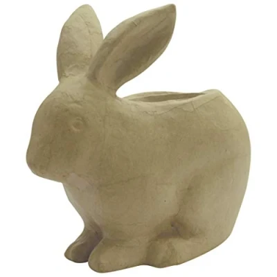Afbeelding van Décopatch HD054C plantenbak van bruin papier, 19 x 10 18,5 cm, pot haas