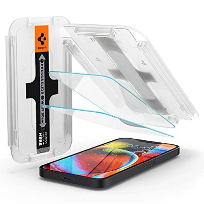 Afbeelding van Spigen EZ FIT Gehard Glas Screenprotector Met Montageframe Apple iPhone 13 Mini 2 pack