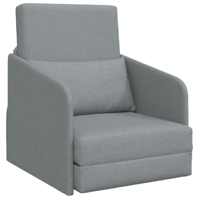 Afbeelding van vidaXL Vloer Sofa Bed 2 in 1 Licht Grijs 65x80x83 cm Stof