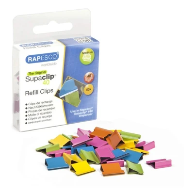 Image de Pqt de 50 Pinces Recharge Supaclip® 40 Multicolores